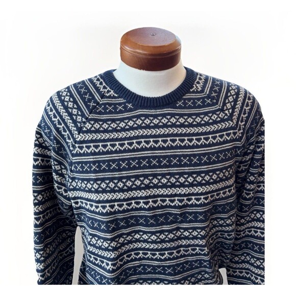 Marine Layer Knox Fair Isle Sweater Size M Blue Re Spun Mens - Picture 2 of 8